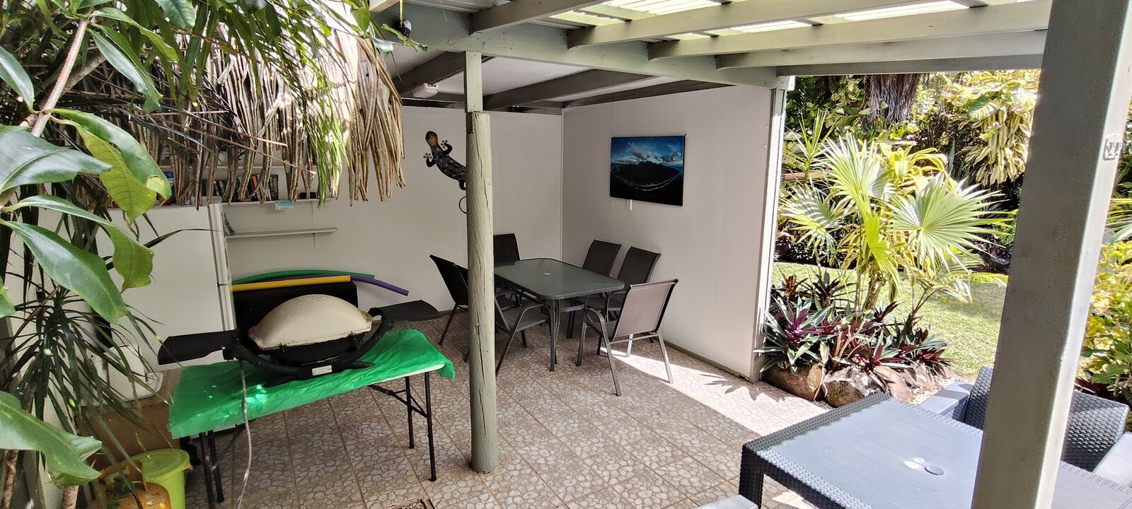Covered activity hut and alfresco dining area