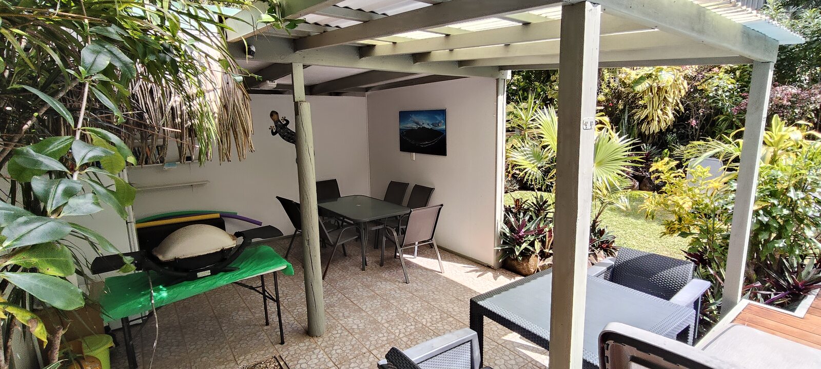 Covered dining and activity area