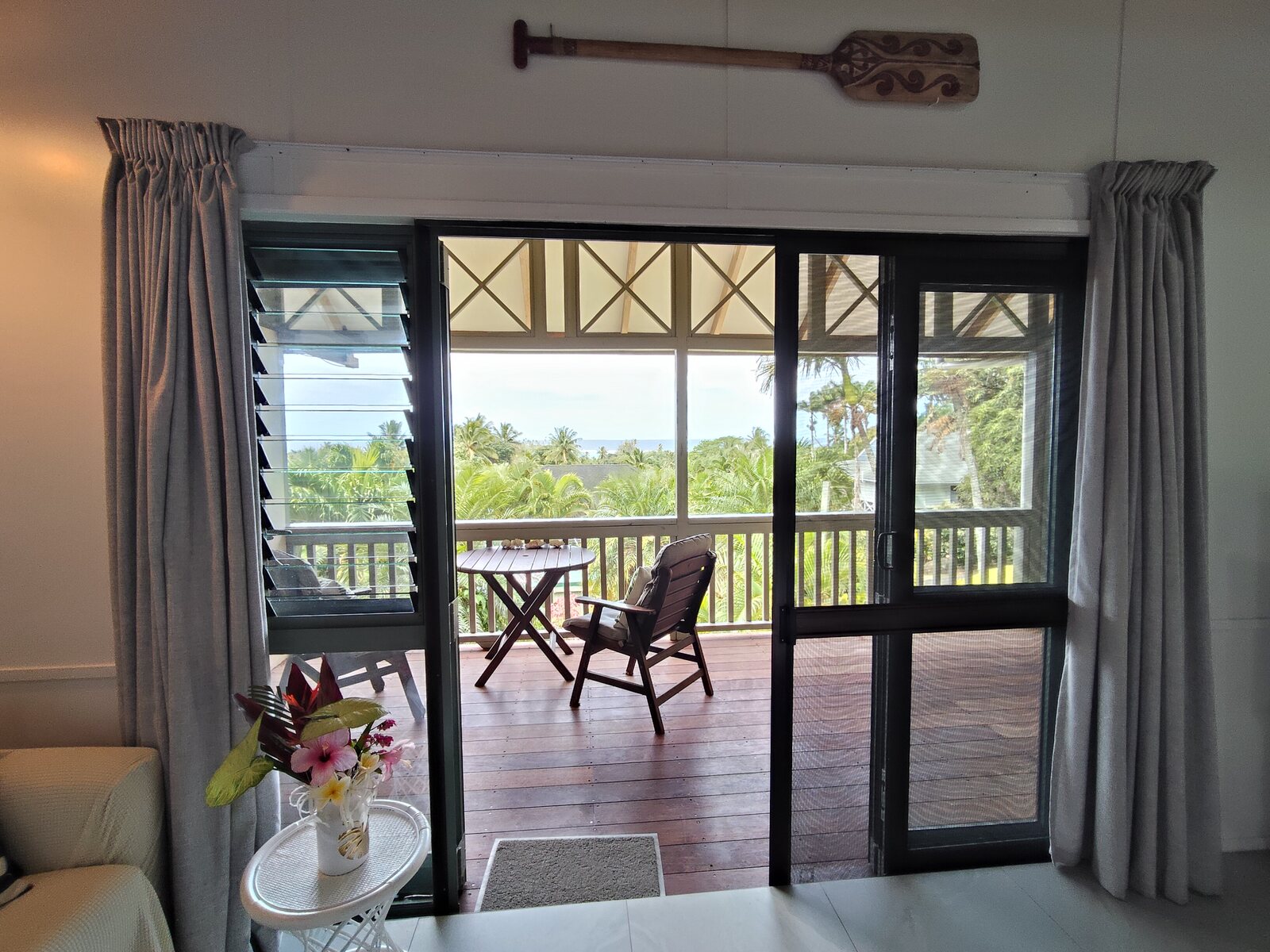 Kaute bedroom looking toward the private balcony