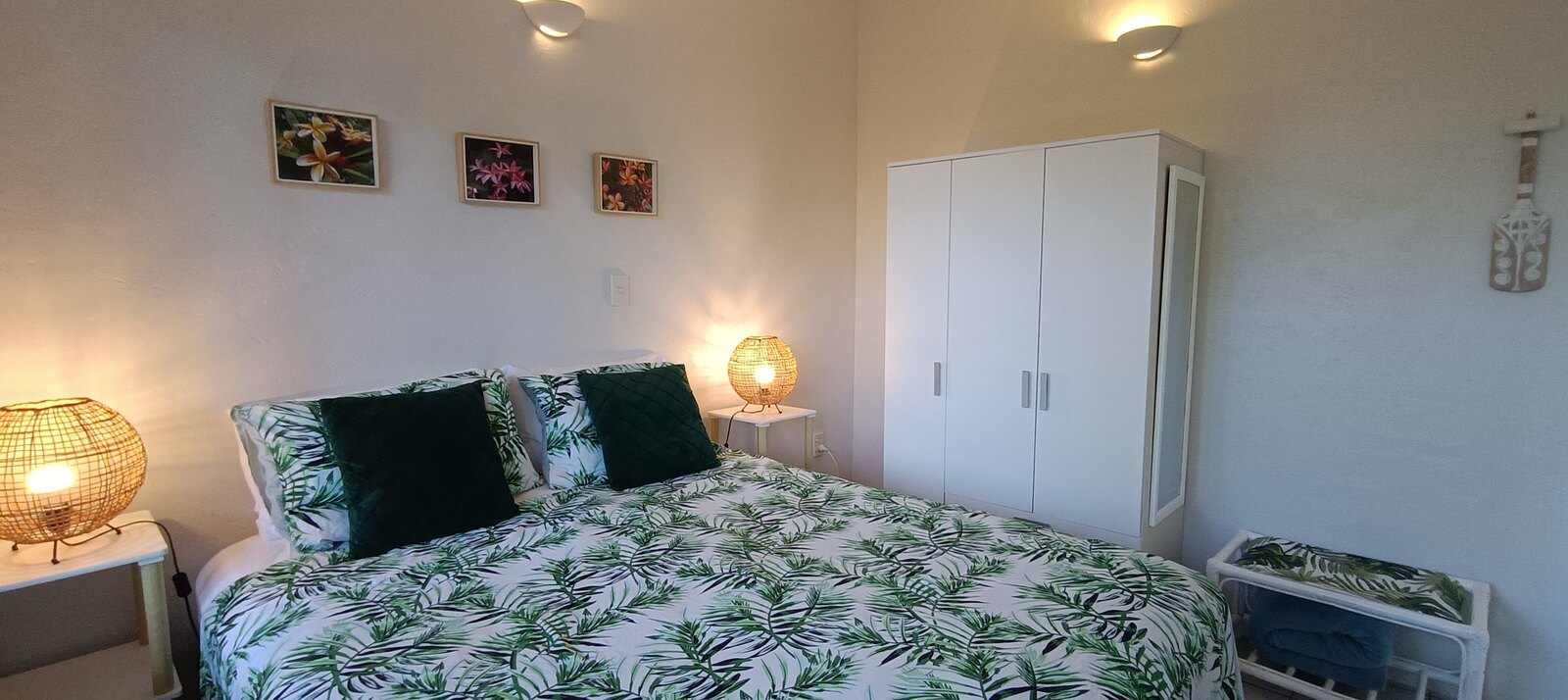 Wide view of the spacious Kaute king bedroom