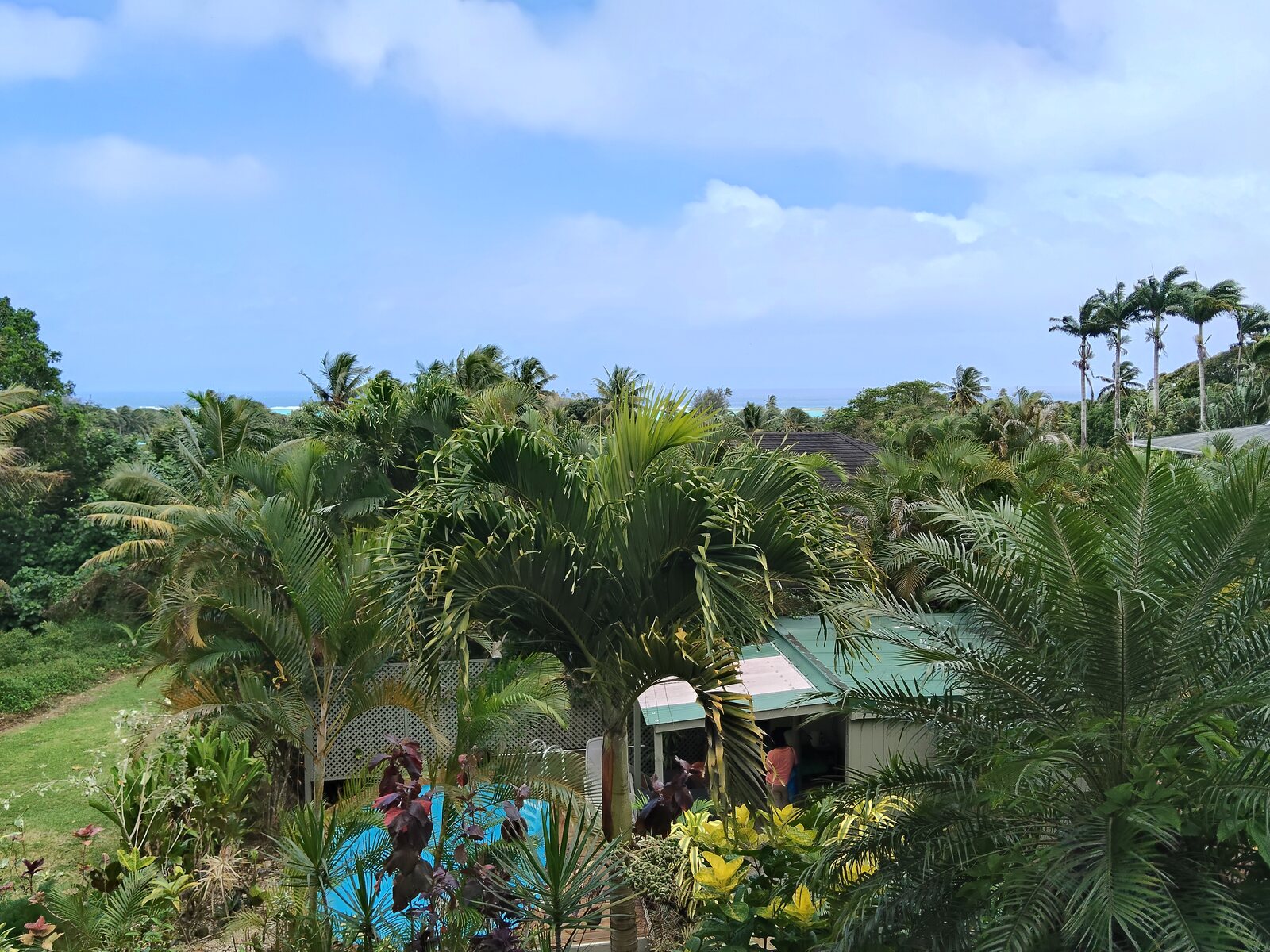 Expansive tropical garden and lagoon views from Kukupa